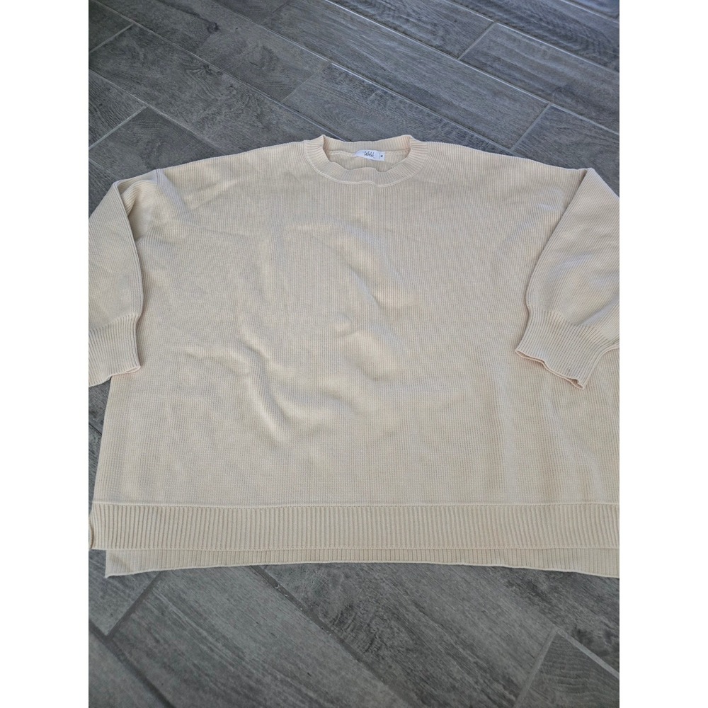 Talulah Cream Oversized Crewneck Sweater Womens Medium Boxy Knit Pullover Ivory